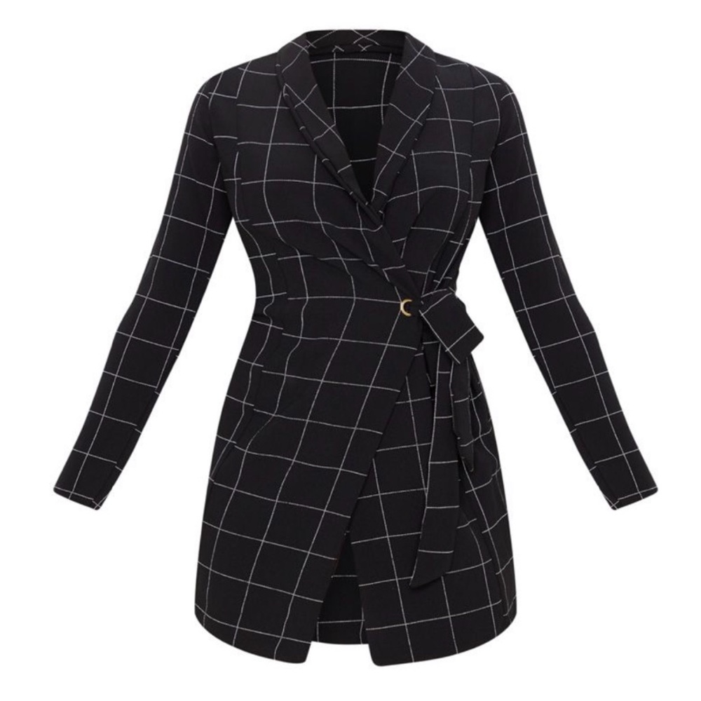 NWOT - PRETTY LITTLE THING Black Blazer Dress